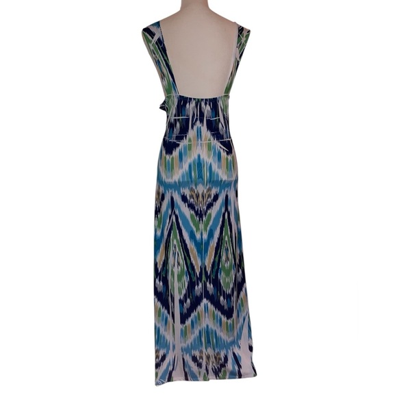 Fresh of LA Maxi Dress w/Wide Straps in Shades of Blue, Tan, and White.  Size 2X - Picture 2 of 5